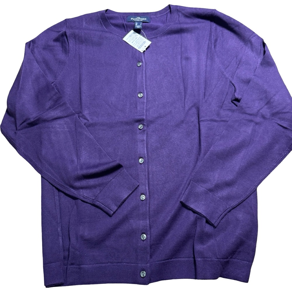 Lands' End Outfitters Women's L Prism Purple Button Cardigan Sweater NWT